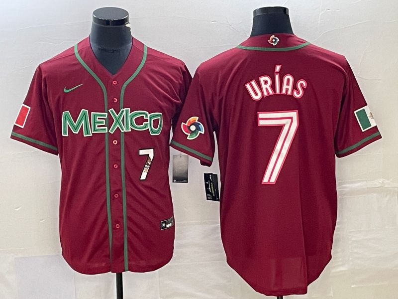 Men 2023 World Cub Mexico #7 Urias Red Nike MLB Jersey1->more jerseys->MLB Jersey